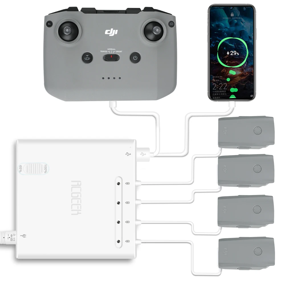 Drone Multi Battery Charger Mavic Air 2S Intelligent Fast Charging Hub AC 100-240V for DJI Air2S/Mavic Air2 Flight | Электроника