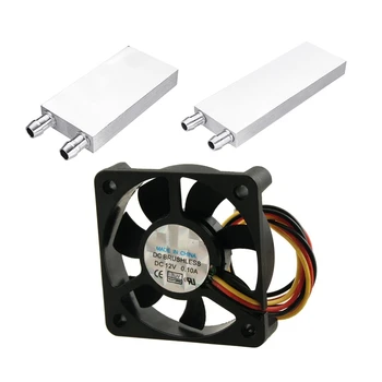 

2 Pcs Accessories: 1 Pcs Brushless DC 12V 0.1A Square Cooling Fan Cooler & 1 Pcs Aluminum Liquid-Water Cooling Block for Compute