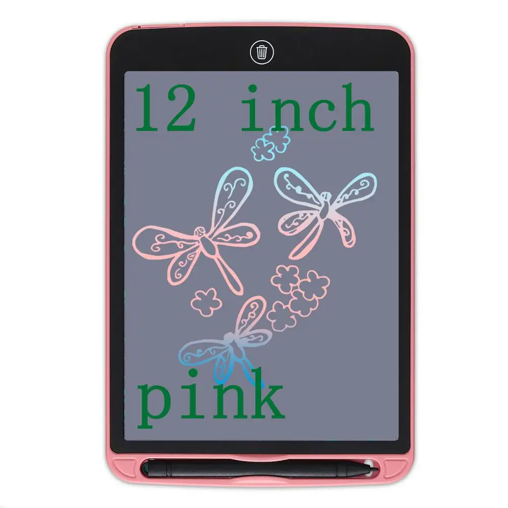 12inch pink 8,5/10/12 дюймов интеллигентая(ый) Красочные ЖК-дисплей планшет с цифровым рисунком сообщение графическая плата детская письменная доска записи pad - Цвет: 12inch pink