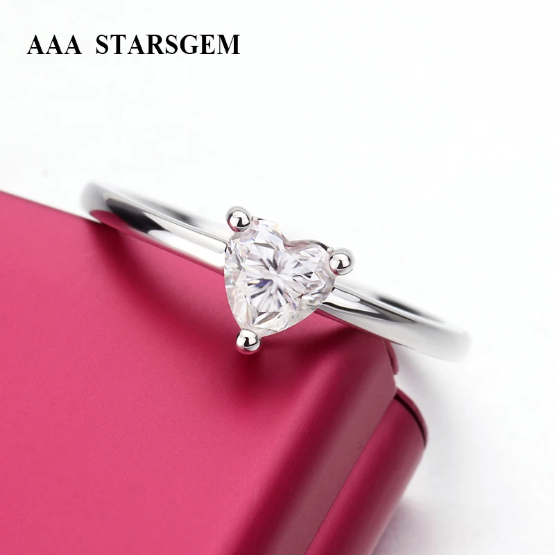AAA Starsgem Вечерние Элегантные Роскошные кольцо из белого золота 18 карат 3 когти