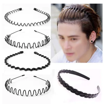 

New 1pcs Black Sports Hairband Hair Band Wave Men's Unisex Accessories Metal Headband for Women