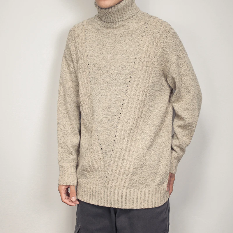 High quality Man autumn and winter High-collar sweater men's loose knitted sweater turtleneck men sweaters