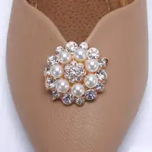 2 шт./компл. роскошной обуви клип Для женщин Леди DIY босоножки на высоком каблуке очаровательные жемчужные стразы модные уникальный цветочный Ornam обувь украшения