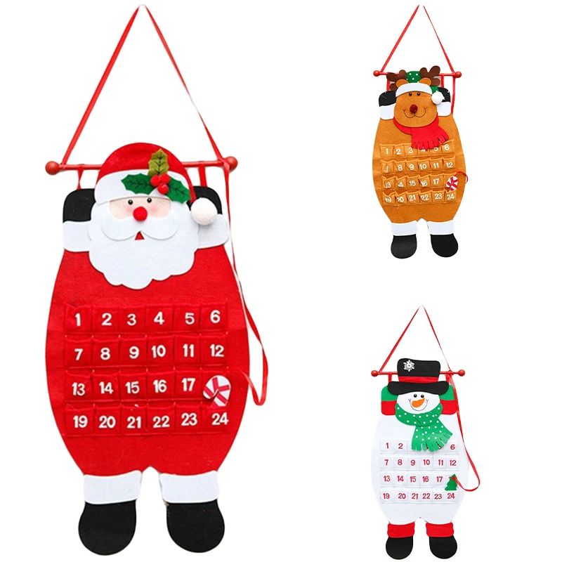 Merry Christmas Decor for Home Santa Claus Snowman Wall Calendar | Дом и сад