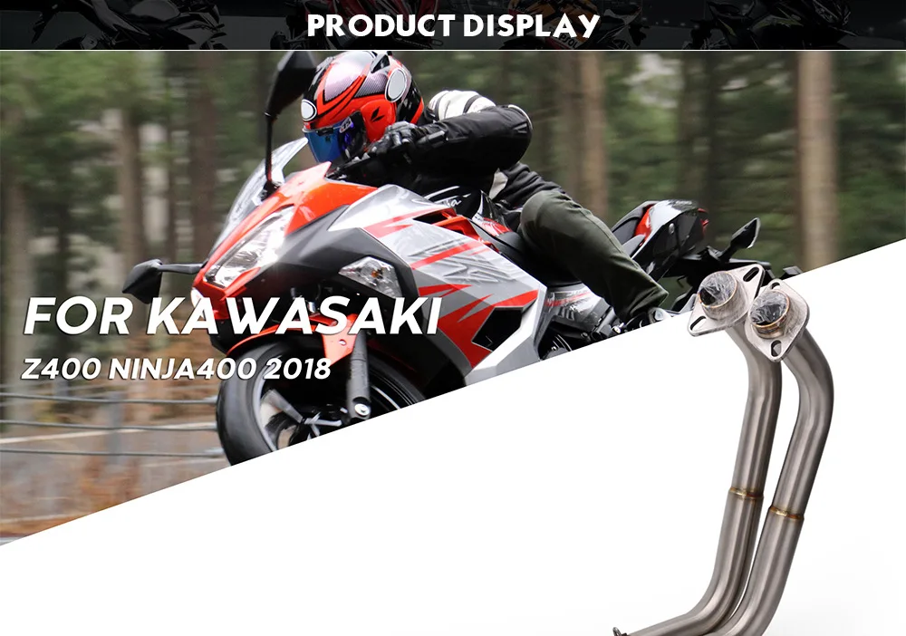 Для KAWASAKI Ninja 400 EX400 NINJA400 ABS z400 выхлопной модифицированный глушитель Средний соединитель трубы скольжения на