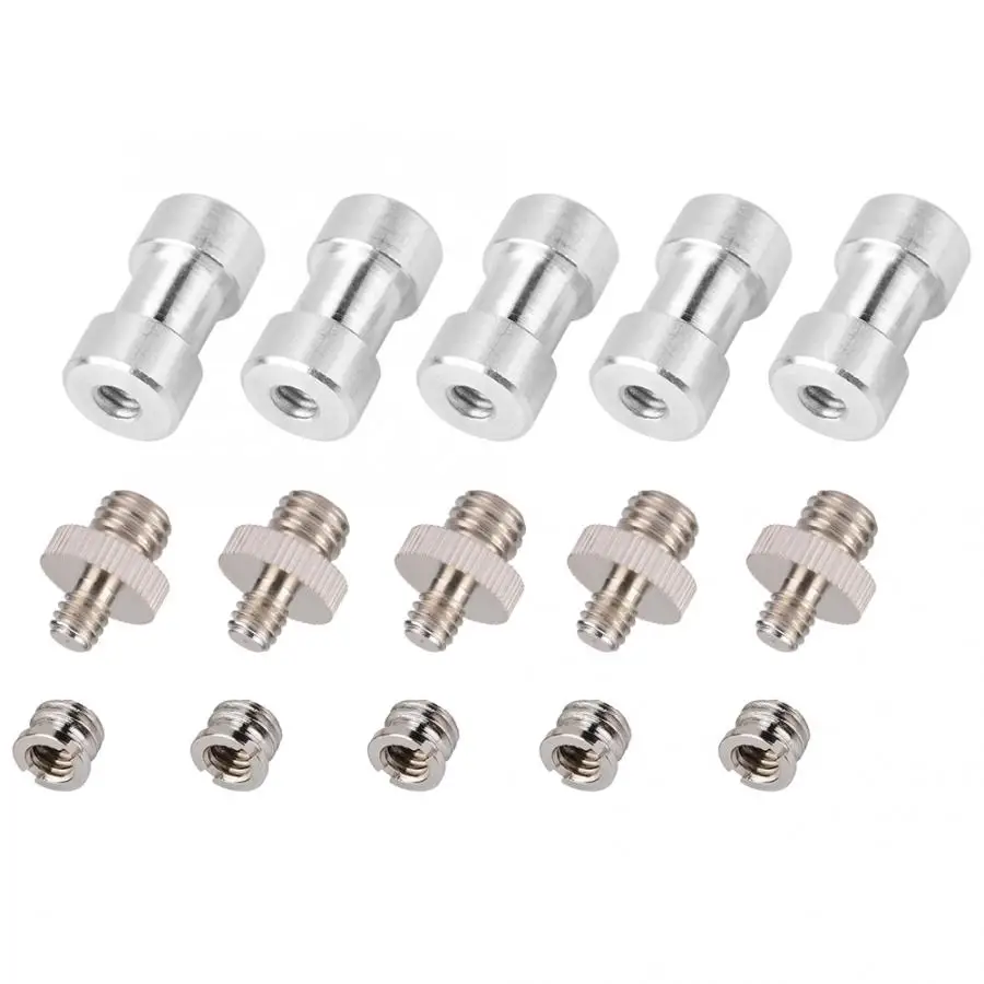 Camera Accessories Screw Mount Adapter Metal Screw Adapter 15pcs/20pcs 1/4 Inch to 3/8 Inch Male Female Converter Threaded Adapter Screws For Light Stand Flash