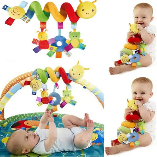 Lioraitiin New Fashion Crib Stroller Baby Cot Buggy Pram Car Seat Revolving Hanging Rattles Dangle Toy 6