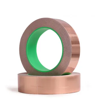 

20 Meters Double Conductive Copper Foil Tape Adhesive Pure Copper Conductive Tape Shielding Tape 3MM 5MM 6MM 10MM