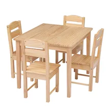 

Children's Wooden Table And Chair Set Pine One Table With Four Chairs Furniture Set Furniture Toy For Children Toys