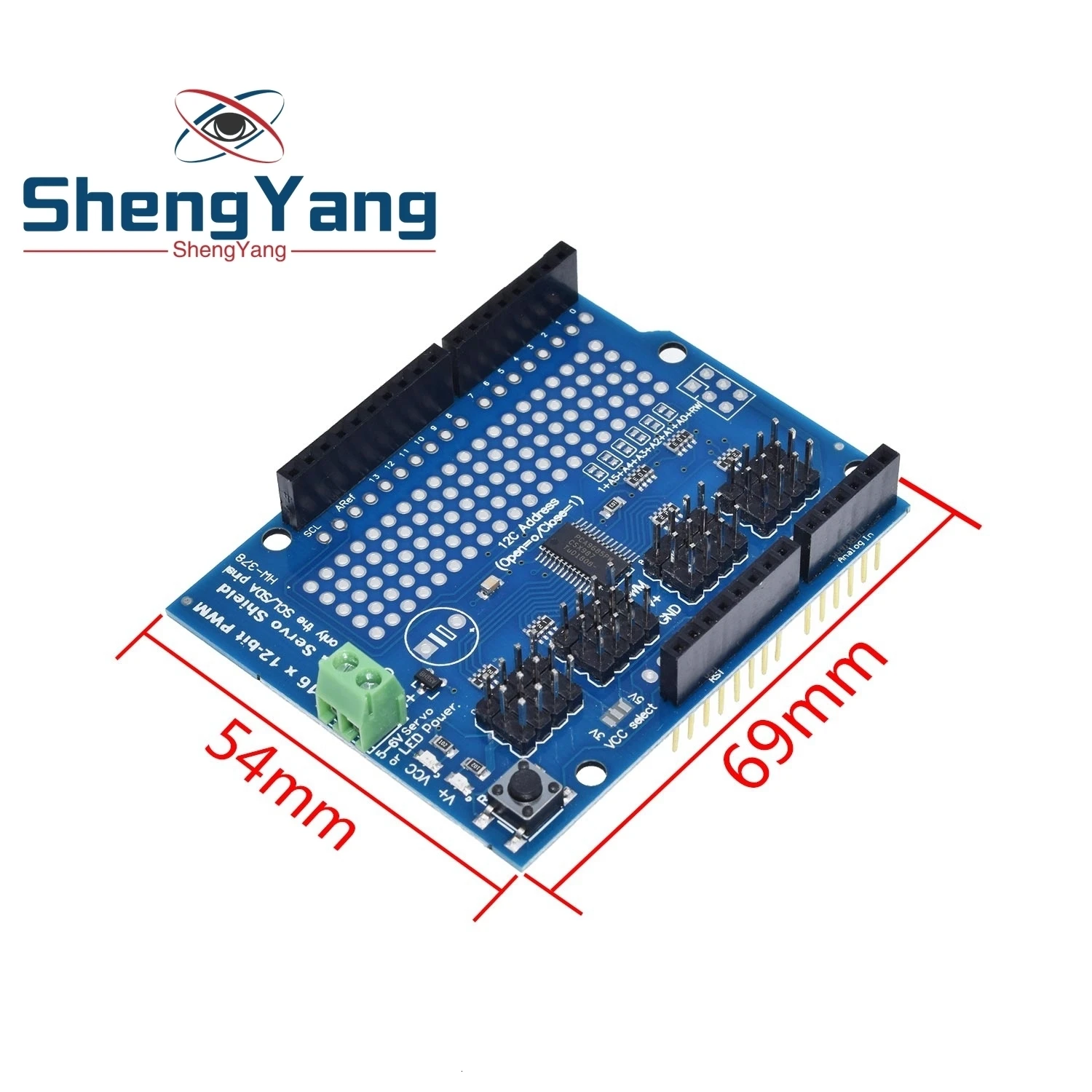 ShengYang 1 шт. двигатель/шаговый/сервопривод/робот щит для Arduino IEC v2 комплект w/Драйвер pwm TOP