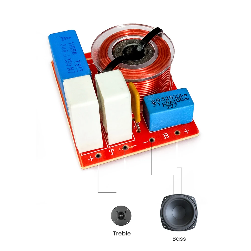 Bookshelf Speakers Portable Speaker Bluetooth Speaker Audio Speakers Tweeter Speaker 2Pcs Speaker 2 Way Audio Frequency Divider Treable Bass Loudspeaker Crossover Filters DIY 80W Hifi Stereo Home Theater