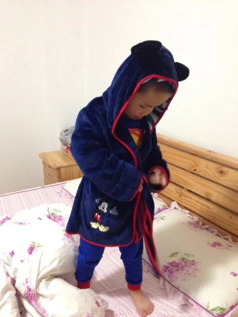 BOY'S Girls' Bathrobe CHILDREN'S Cartoon Bathrobe 2-Color Home Women's Robes