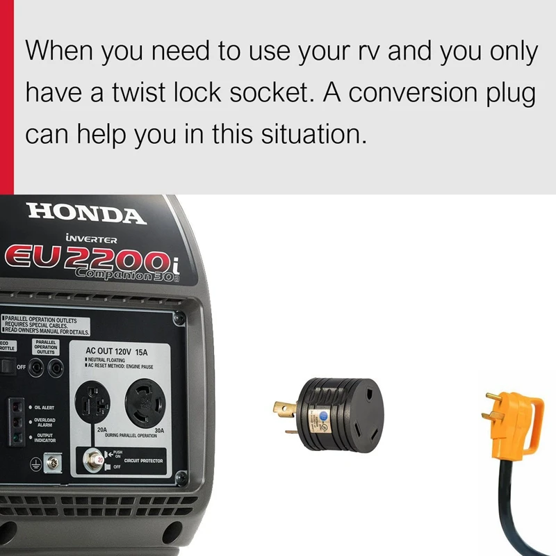 RV Генератор адаптер 3-контактный 30A мужчина к 30A женский RV Мощность Plug 125V RV разъем для туристский жилой дом на колесах трейлер L5-30P