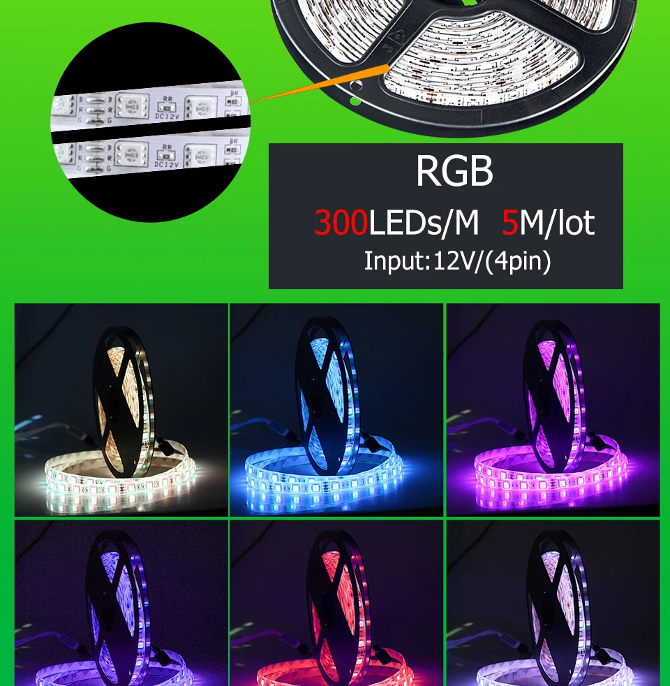 WiFi светодиодный светильник для кухни под шкафом RGB лента Диодная лента Tira Fita 12V SMD5050 гибкий светильник с контроллером WiFI