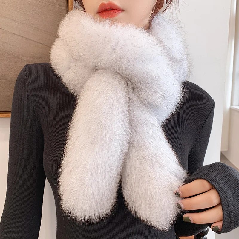 

Lantafe New Fox Fur Scarf Woman Scarfs Natural Fur Scarf Winter Thick Keep Warm Outdoor Beautiful Real Fur Hair Scarf