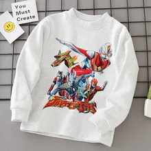 Г. Осень-зима, стиль, корейский стиль, вырез лодочкой, рисунок, однотонная Детская футболка с длинными рукавами Qinfu, дышащая детская одежда