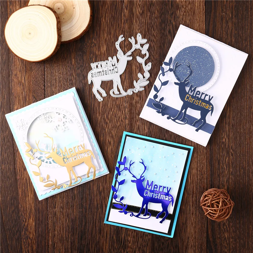Christmas Deer Metal Cutting Dies Stencil Scrapbooking Embossing DIY Card Craft