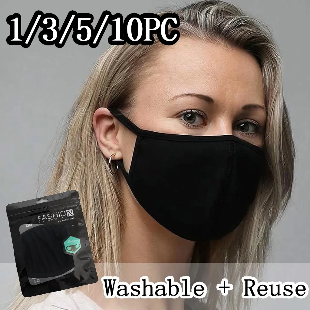 

Anti Pm2.5 Mouth Mask Adult 1pc Anti-dust Reusable Washable Cotton Mouth Face Masks Outdoor Cycling Black Mouth Cover