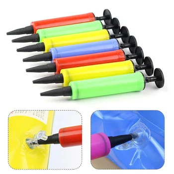 

5pcs/bag Portable Mini Hand Inflator Balloon Toy Swimming Circle Inflatable Inflator Party Festival Tools Supplies Random Color