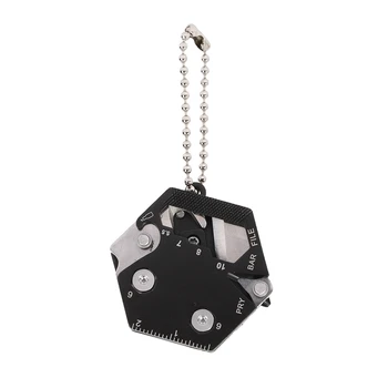 

EDC Mini Multifunctional Screwdriver Bit Rope Cutter Bottle Opener Ruler Outdoor Folding Stainless Steel Repair Toolskg