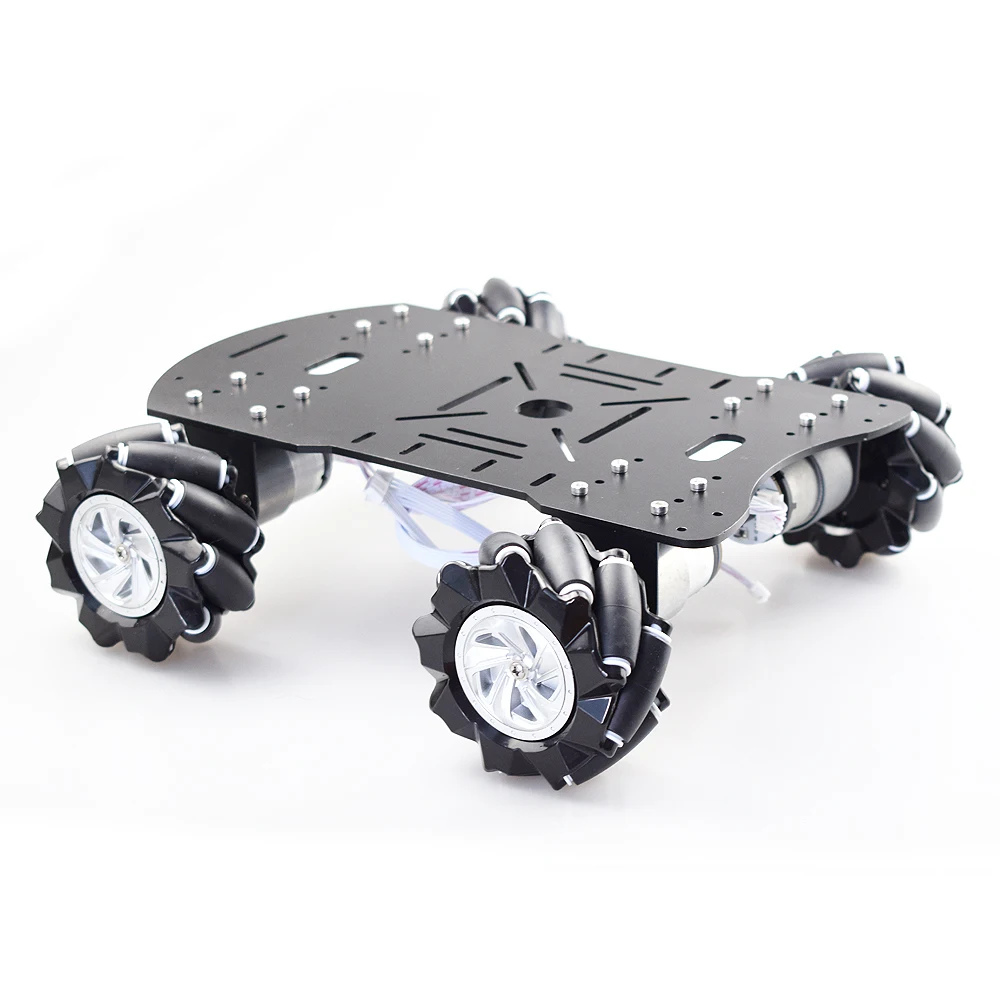 Moebius 4WD 80 мм Mecanum колеса робот шасси автомобиля комплект с блоком питания