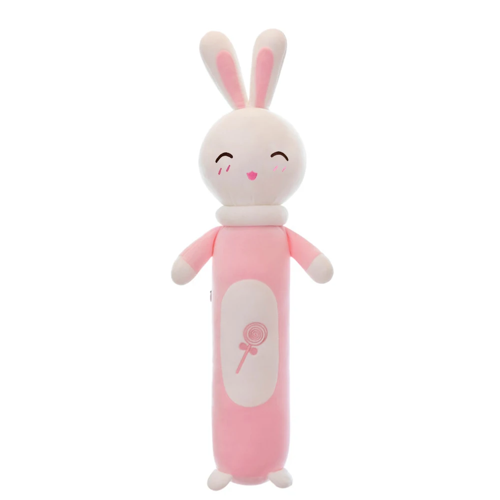 Light pink-65cm-Happ Мультяшный кролик милая длинная Плюшевая Кукла Мягкие игрушки мягкая подушка качественные подарки домашняя спальня 105 см TB распродажа - Цвет: Light pink-65cm-Happ