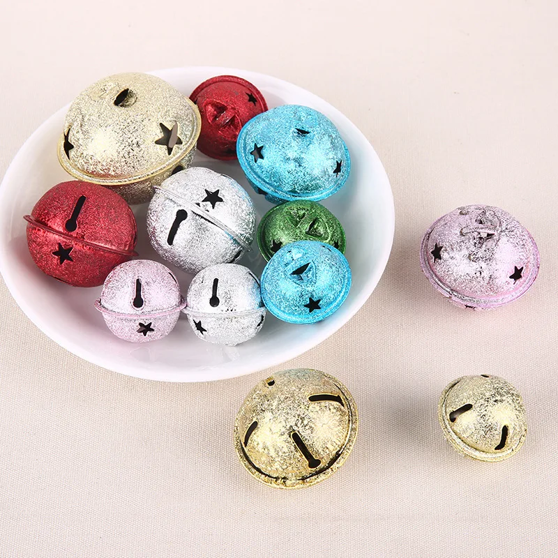 

10pcs/lot 30 40 50mm Hollow Star Colorful Bells Home Garden&Christmas Party Decorations/Christmas Tree Decoration Supplies Gifts