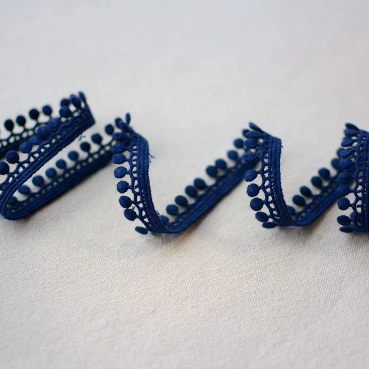 Blue Black Cotton Embroidered Lace Trim Ribbons Fabric DIY Sewing Handmade Craft Materials Garment Clothes Accessories 3 Meters