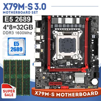 

LGA2011 X79 M-S 3.0 Motherboard set and Xeon E5 2689 CPU with 4*8GB 1600MHZ REG ECC Ram USB3.0 LGA2011 SATA3 PCI-E NVME M.2 Slot