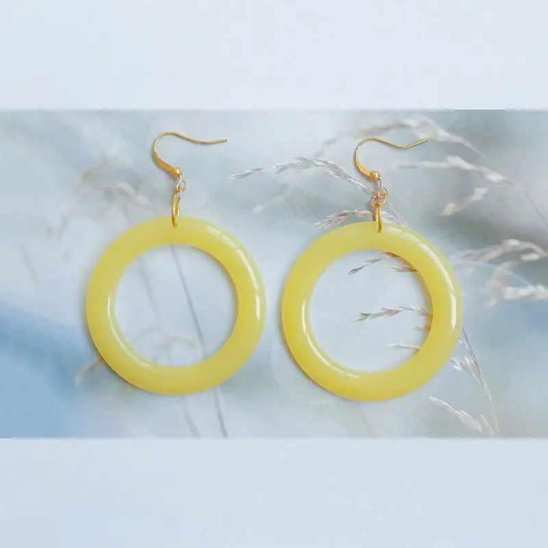 Висячие серьги из смолы для женщин Модные Этнические круглые ювелирные