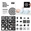 Montessori Baby Toys Black White Flash Cards 0-3 Years Colorful Flashcard High Contrast Visual Book Sensory Toys for Toddler 1
