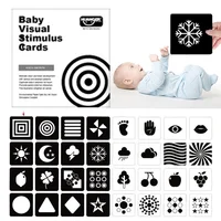 Montessori Baby Toys Black White Flash Cards 0-3 Years Colorful Flashcard High Contrast Visual Book Sensory Toys for Toddler 1