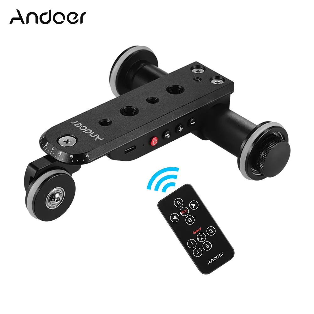 

Andoer Motorized Video Camera Dolly Track Slider+Phone Holder for GoPro Hero 7/6/5 Canon Nikon Sony DSLR Camera
