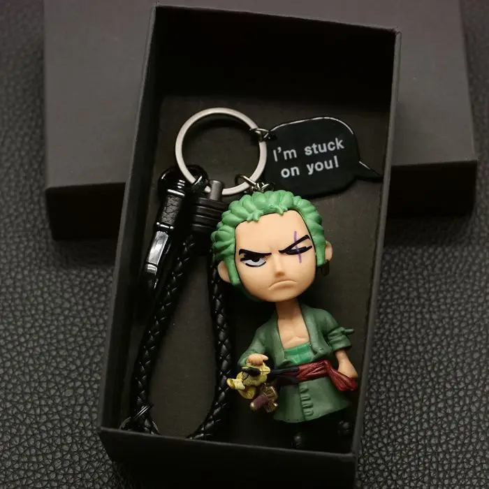 New One Piece Key Chain Luffy Zoro Sanji Chobana Beauty Creative Chains High Quality Character Doll Gift Box Ring | Украшения и