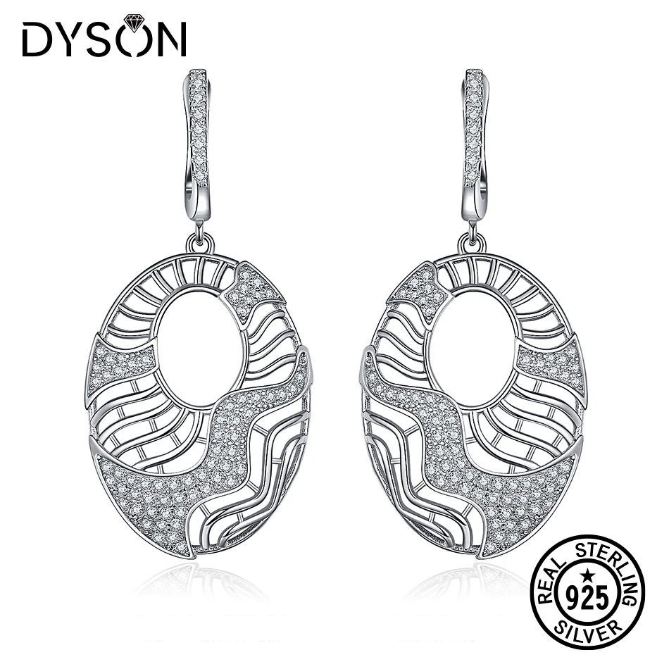 Dyson роскошные серьги из настоящего серебра 925 пробы блестящий прозрачный