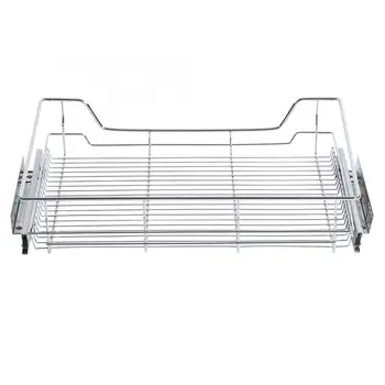 

Stainless Steel Pull-out Basket Pull-out Cabinet Basket Organizer for Dish Bowl Pan Household Kitchen Pull-out Basket