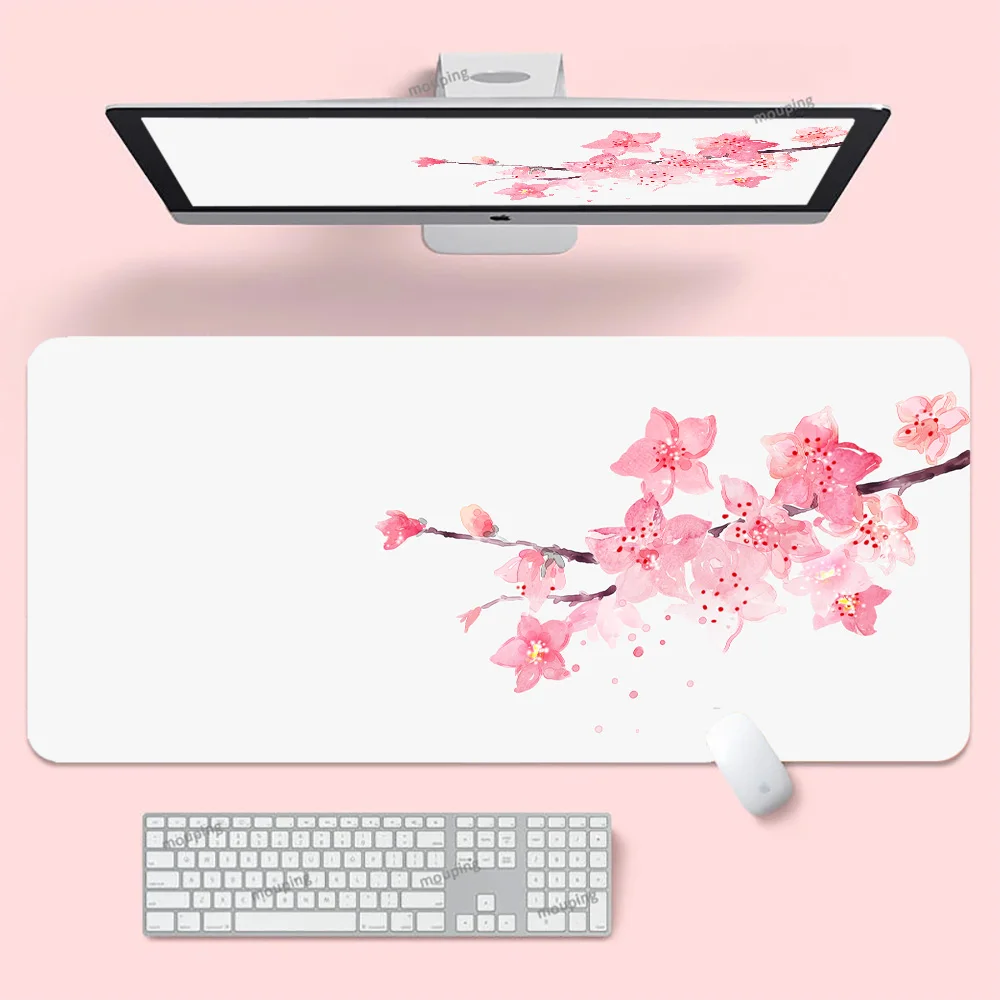 Настольный коврик Sakura японский для мыши черно-белый розовые игровые аксессуары