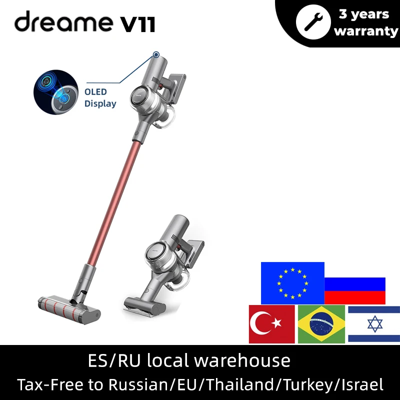 US $339.99 EU Stock Vacuum Cleaner Dreame V11 Handheld Wireless Cleaner OLED Display Floor Carpet Cleaner