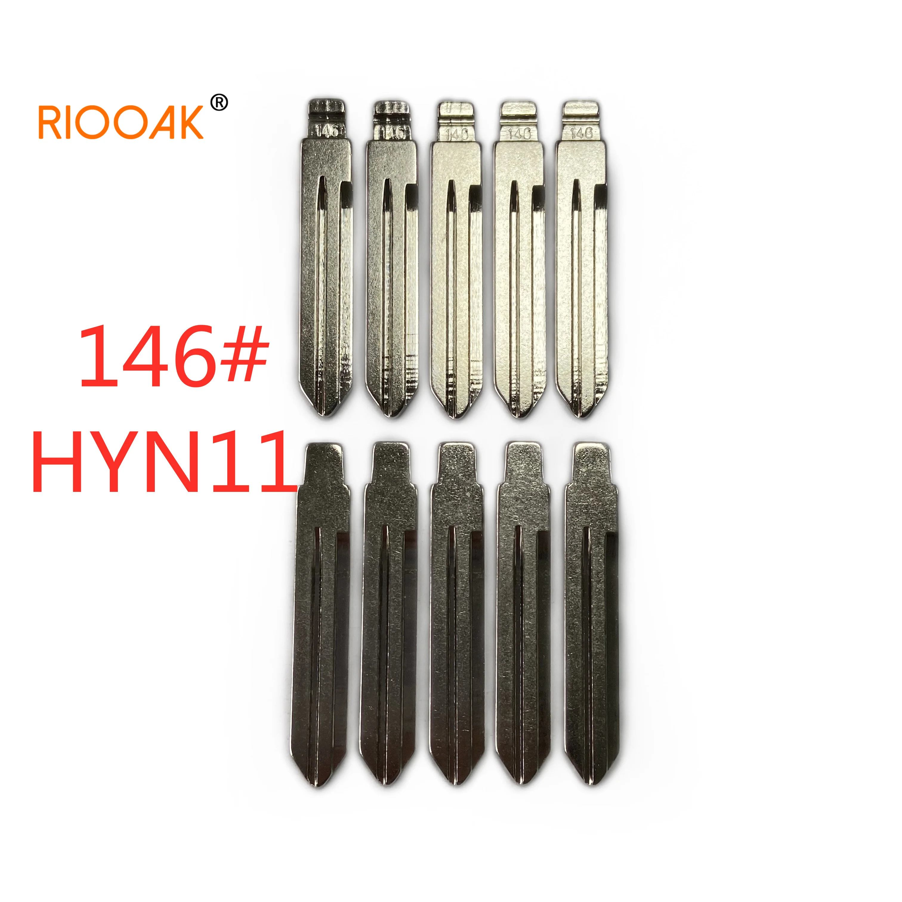 RIOOAK 10pcs/lot #146 lishi HYN11 Metal Blank Uncut Flip KD VVDI Remote Key Blade For Hyundai MISTRA Auto Replacement Parts