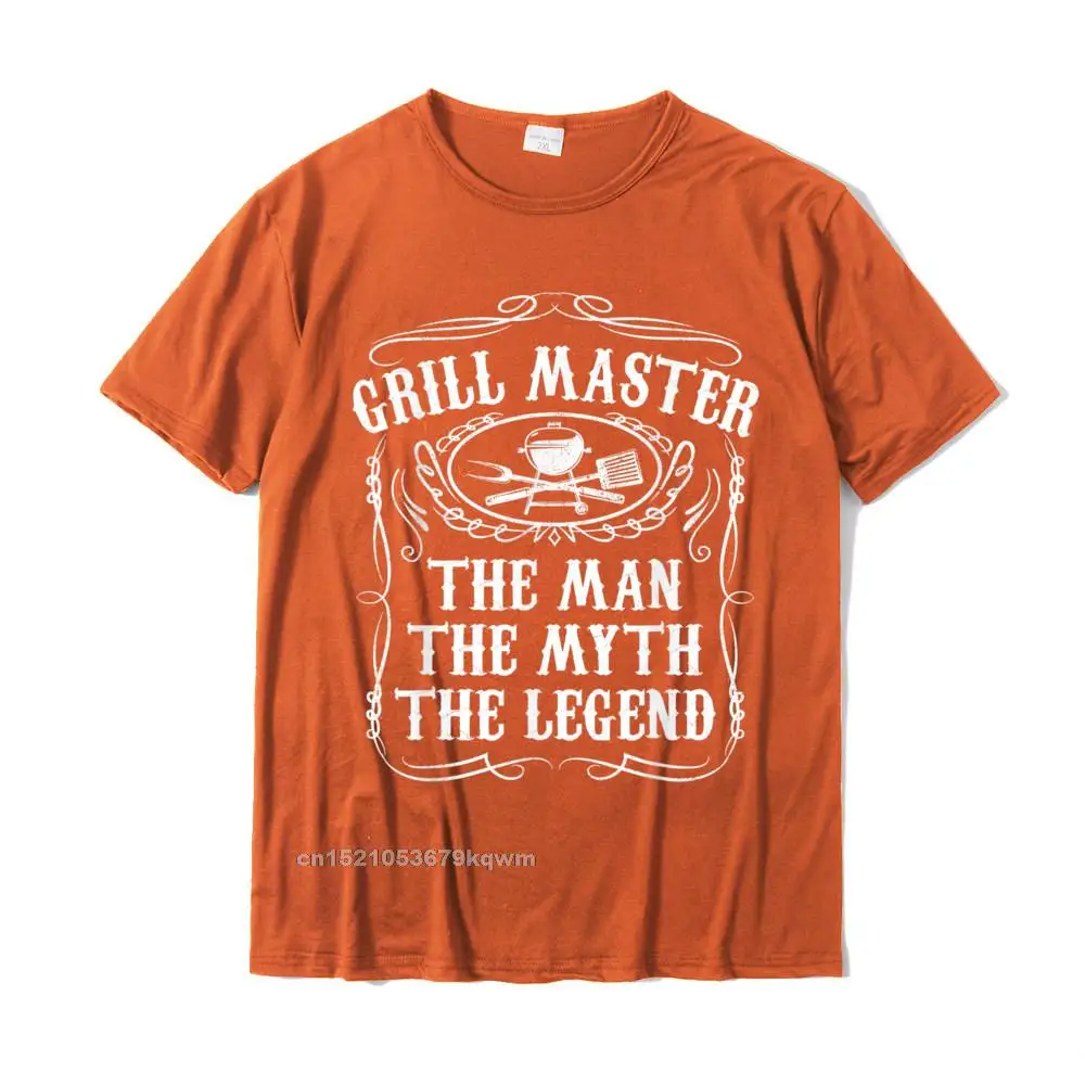 Tops Shirt Design NEW YEAR DAY Family Family Short Sleeve 100% Cotton Fabric O-Neck Men's Tshirts Family Tops Shirt Grill Master The Man The Myth Legend Funny BBQ Smoker Gift T-Shirt__4565 orange