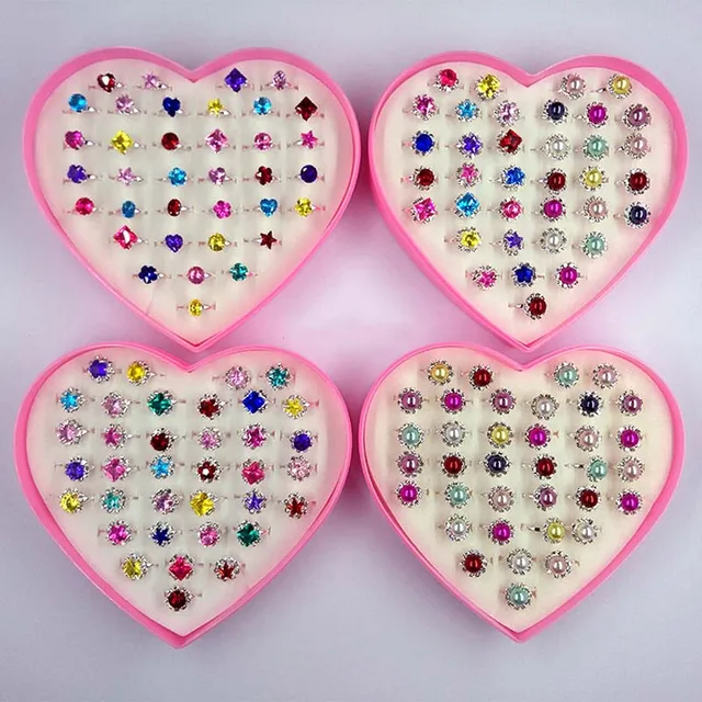 Kit Inclus 24 Pièces De Bagues De Bijoux Pour Petites Filles Avec Boîte,  Réglables, Non Répétitives, Bagues De Jeu Pour Enfants, Prétendre Jouer Et  Se Déguiser, Cadeau D'anniversaire Pour Fille De 4