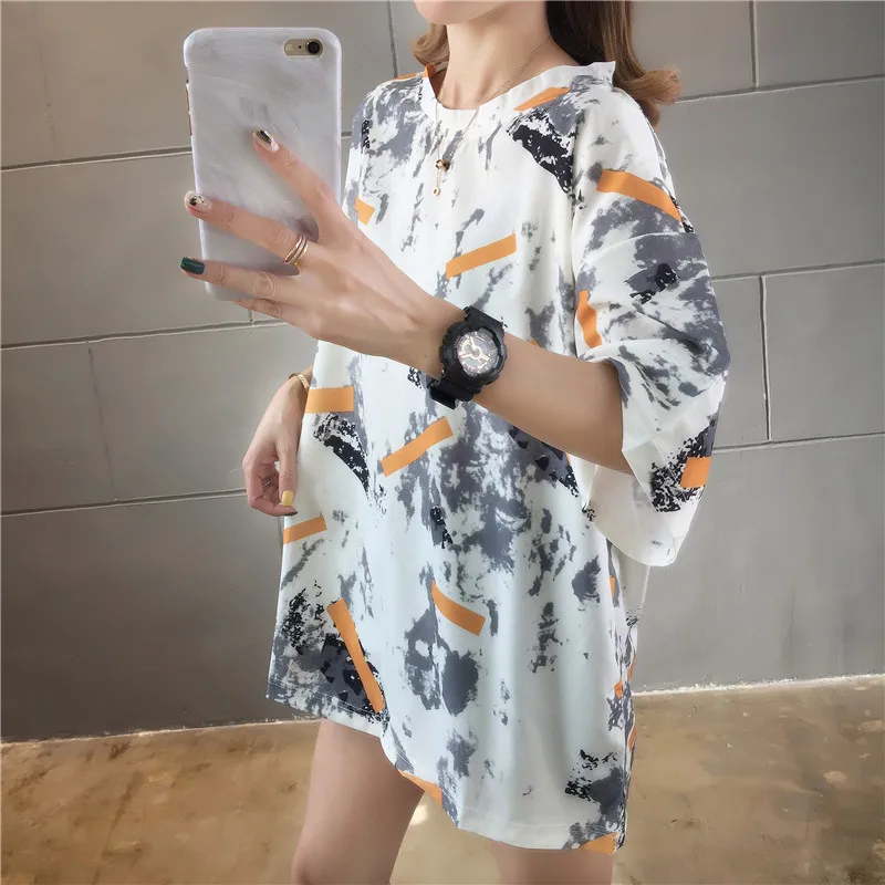 Summer Korean Clothes Streetwear T-shirts Women Plus Size Loose Harajuku Print T Shirt Girls Casual Femme Tops Blouse Tees