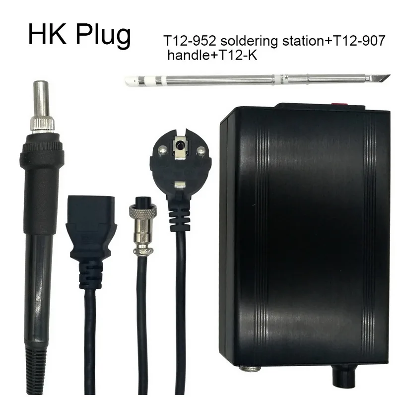 HK Black handle Быстрый нагрев T12 паяльная станция электронный сварочный Утюг Цифровой паяльник паяльная станция комплект контроллер температуры - Цвет: HK Black handle