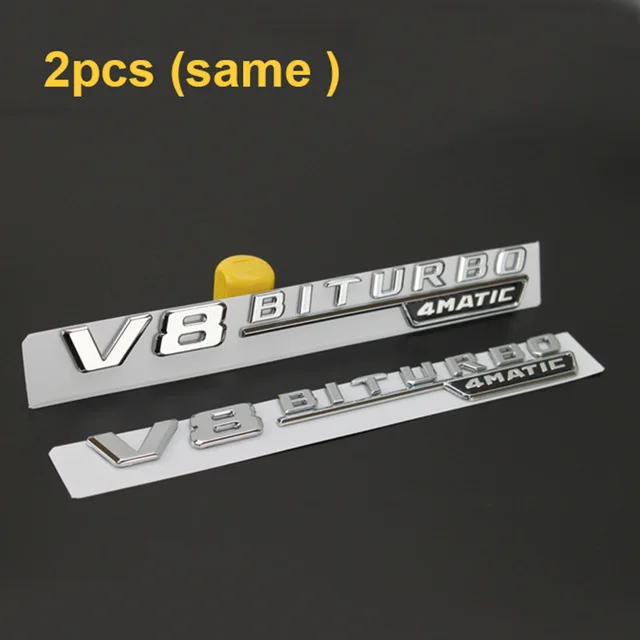 V8 BIT 4MATIC chrome Письмо Эмблема для Mercedes Benz AMG V12BITURBO V8 BITURBO 4matic+ турбо 4matic стайлинга автомобилей крыло логотип Стикеры хром черный, красный - Цвет: V8 BIT 4MATIC chrome