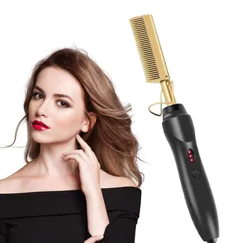 

Hair Straightener Flat Irons Straightening Brush Hot Heating Comb Hair Straight Styler Corrugation Curling Iron Hair Curler Comb