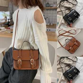 

New Style Winter Vintage Flap Lock Classic Women Bags Casual Leather Shoulder Bags Clutch Crossbody Bag Handbag Messenger