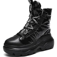 Новинка; зимние ботинки; женские теплые плюшевые водонепроницаемые Нескользящие ботинки на меху; женские зимние ботильоны на шнуровке; женская обувь