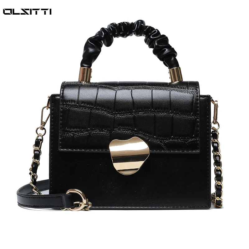 

OLSITTI Stone Pattern Simple Fashion Mini PU Leather Crossbody Bags For Women 2020 Solid Color Shoulder Handbags Tote Bag