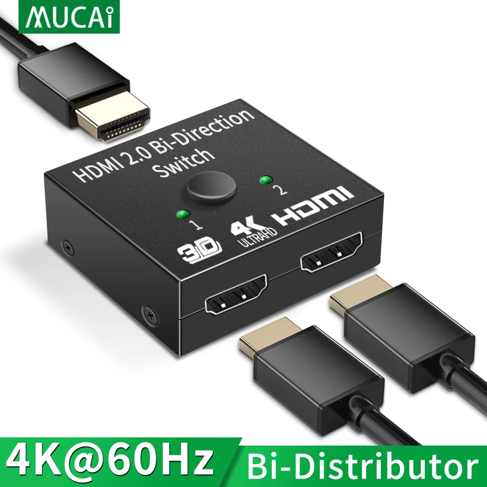 4K HDMI переключатель 2 порта двунаправленный 1x2 / 2x1 KVM сплиттер порты Sup Ultra HD 3D HDR HDCP