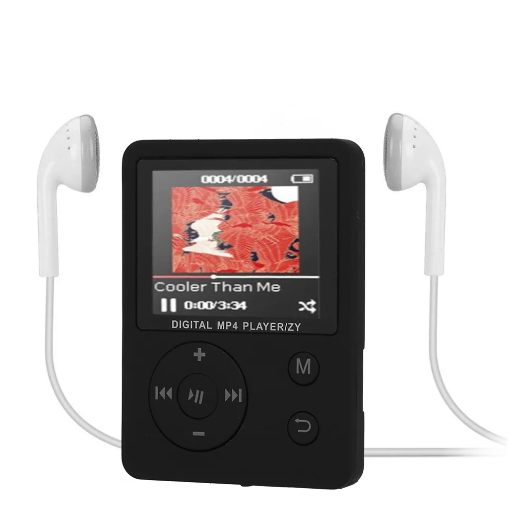 EPULA MP3-плеер портативный цветной экран круглая кнопка MP3-плеер Поддержка FM радио Запись видео фильм Внешняя память TF карта - Цвет: BK